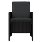 17-tlg. Garten-Essgruppe mit Kissen Schwarz Poly Rattan