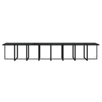 17-tlg. Garten-Essgruppe mit Kissen Schwarz Poly Rattan