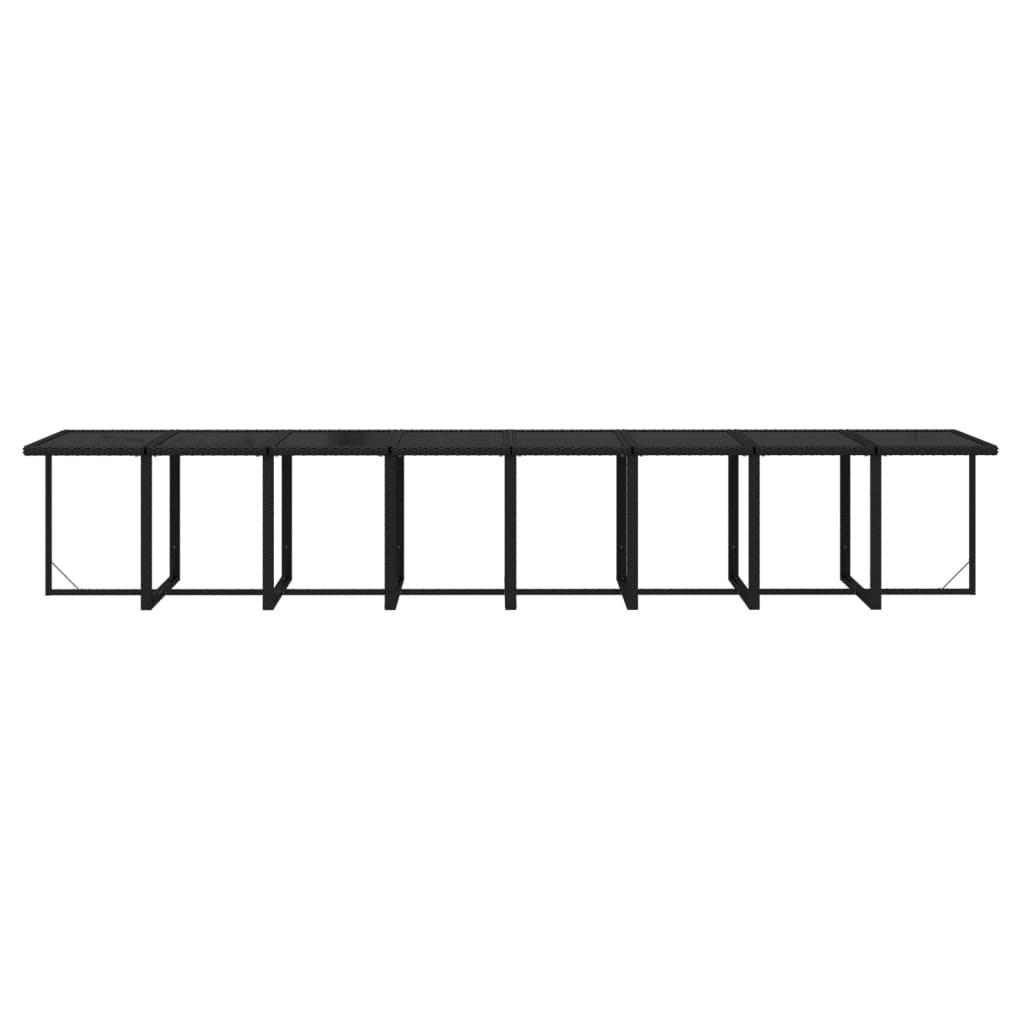 17-tlg. Garten-Essgruppe mit Kissen Schwarz Poly Rattan