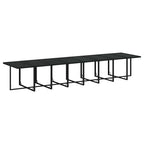21-tlg. Garten-Essgruppe mit Kissen Poly Rattan Schwarz