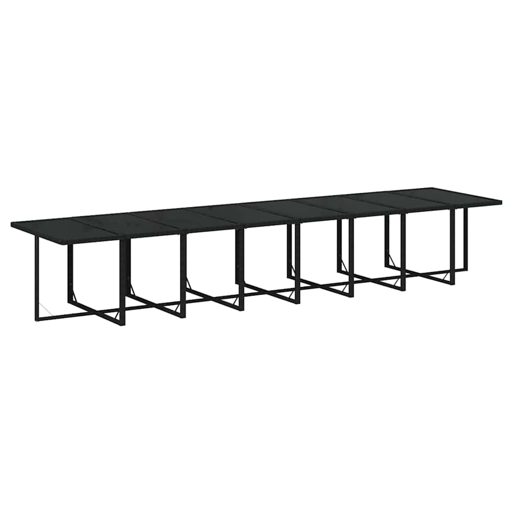 21-tlg. Garten-Essgruppe mit Kissen Poly Rattan Schwarz