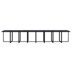 21-tlg. Garten-Essgruppe mit Kissen Poly Rattan Schwarz