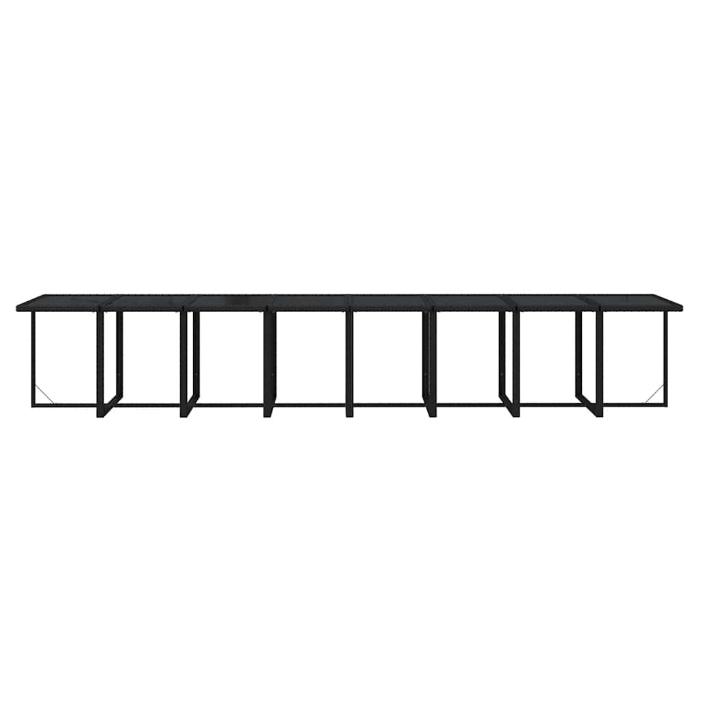 21-tlg. Garten-Essgruppe mit Kissen Poly Rattan Schwarz