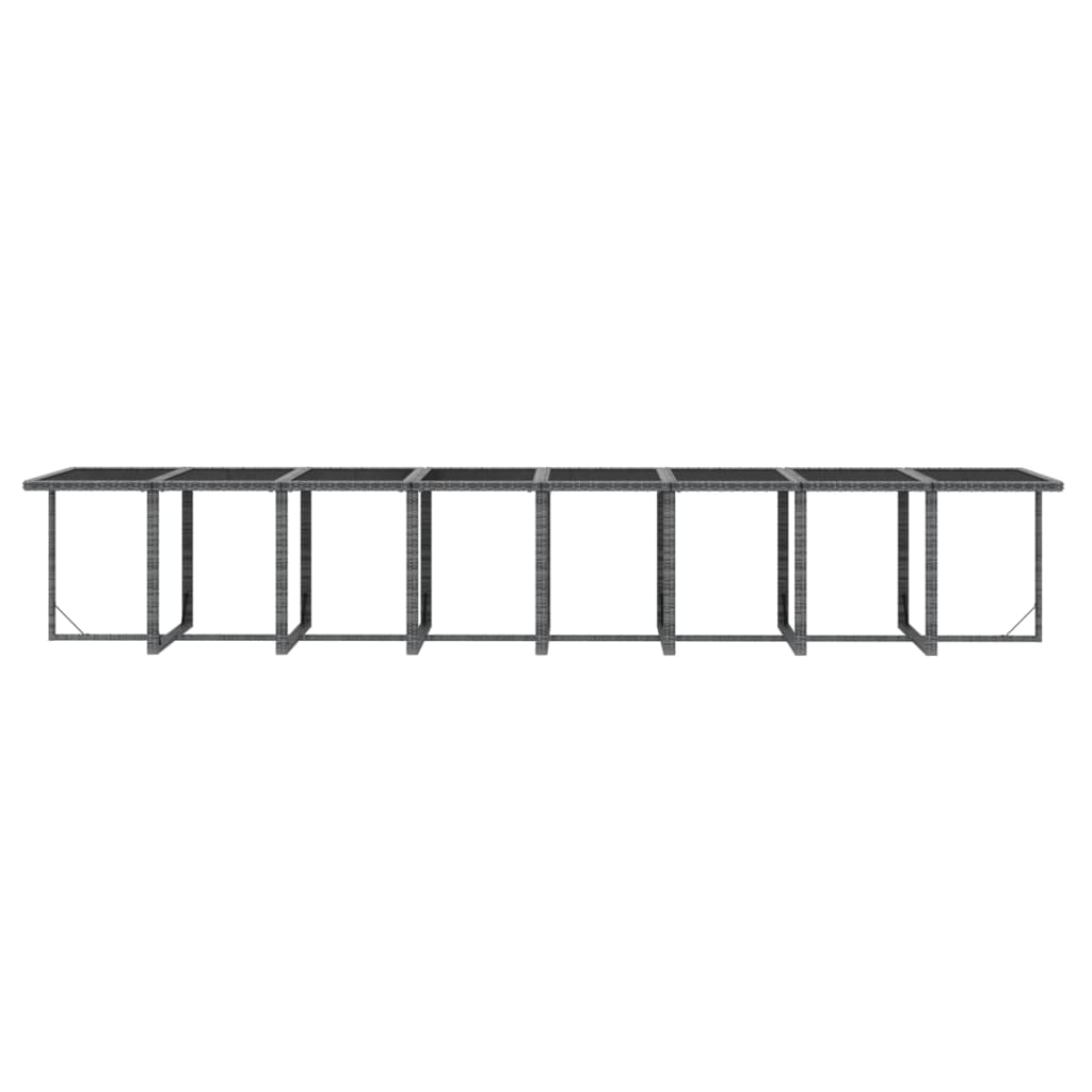 21-tlg. Garten-Essgruppe mit Kissen Poly Rattan Grau