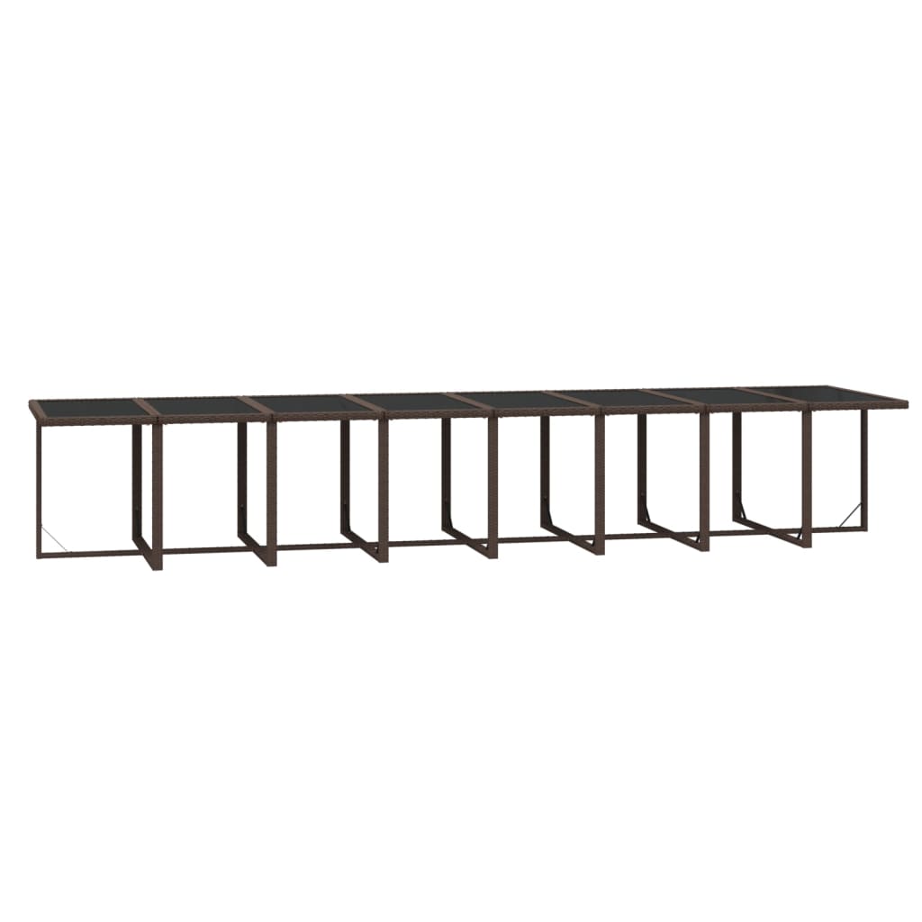 21-tlg. Garten-Essgruppe mit Kissen Poly Rattan Braun