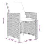 21-tlg. Garten-Essgruppe mit Kissen Poly Rattan Braun