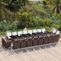 21-tlg. Garten-Essgruppe mit Kissen Poly Rattan Braun