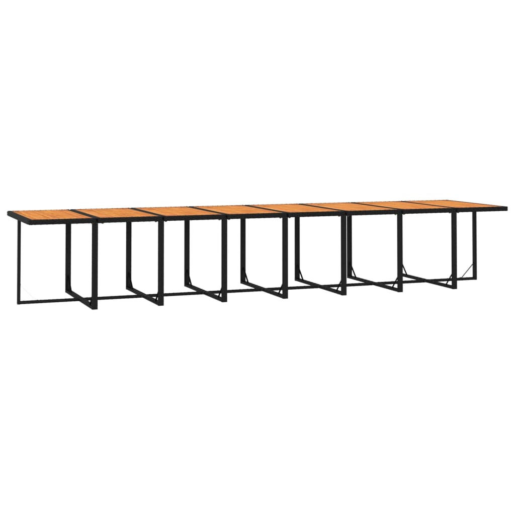 17-tlg. Garten-Essgruppe mit Kissen Schwarz Poly Rattan