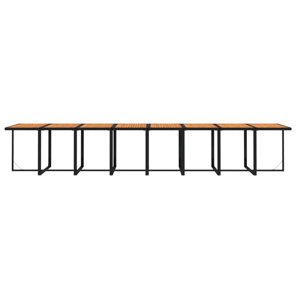 21-tlg. Garten-Essgruppe mit Kissen Schwarz Poly Rattan
