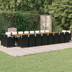 21-tlg. Garten-Essgruppe mit Kissen Schwarz Poly Rattan