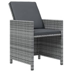 21-tlg. Garten-Essgruppe mit Kissen Grau Poly Rattan