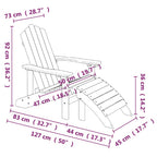 Adirondack-Gartenstuhl mit Hocker & Tisch HDPE Weiß
