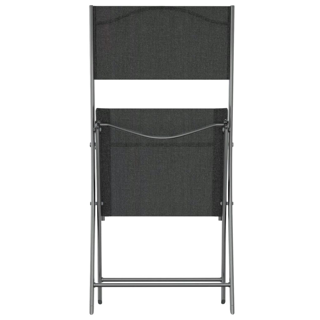 Klappbare Gartenstühle 2 Stk. Schwarz Stahl und Textilene