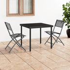 Klappbare Gartenstühle 2 Stk. Schwarz Stahl und Textilene