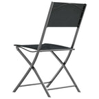 Klappbare Gartenstühle 4 Stk. Schwarz Stahl und Textilene