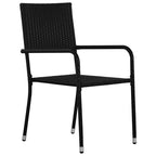 Garten-Essstühle 4 Stk. Stapelbar Schwarz Polyrattan
