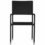 Garten-Essstühle 4 Stk. Stapelbar Schwarz Polyrattan