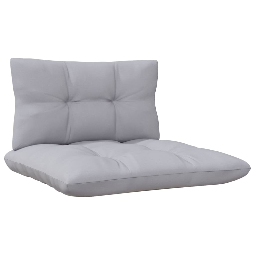 3-tlg. Garten-Lounge-Set mit Grauen Kissen Kiefernholz
