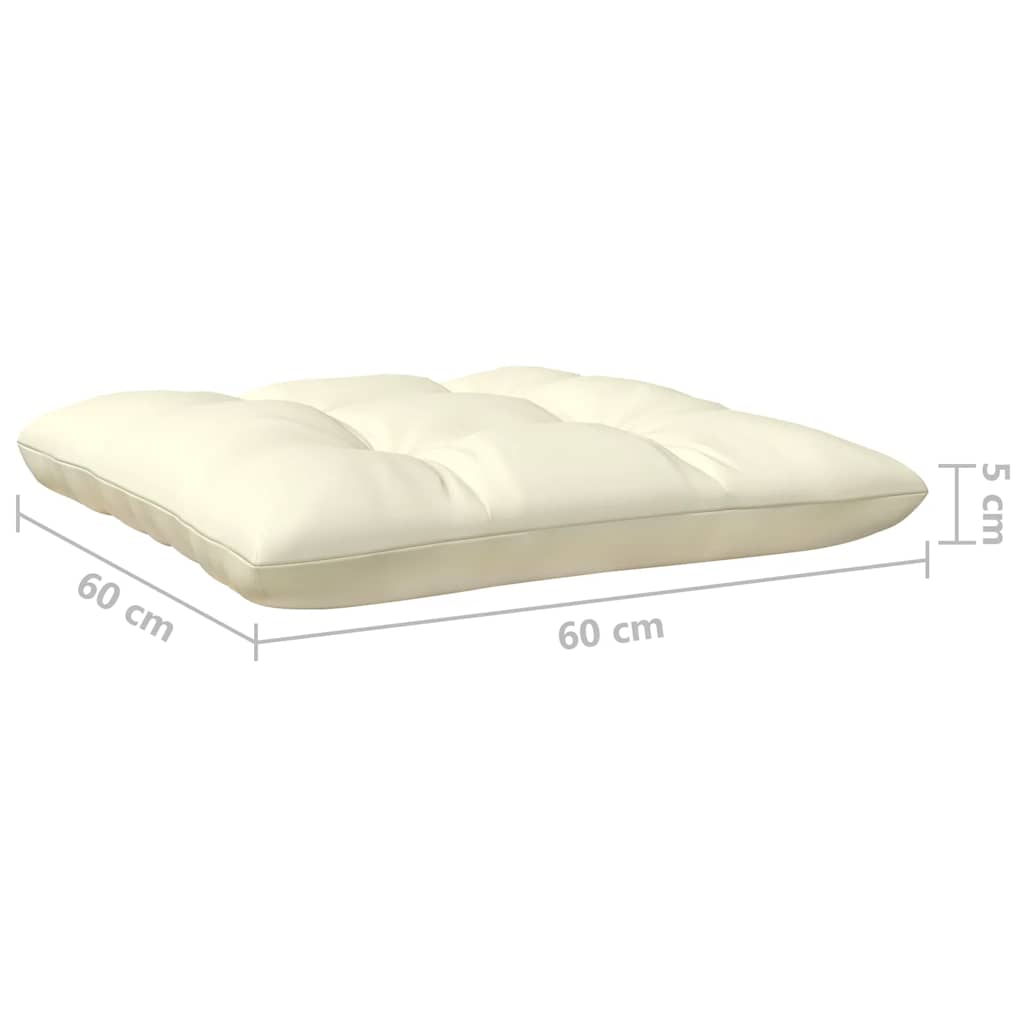 3-Sitzer-Gartensofa mit Creme Kissen Massivholz Kiefer