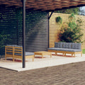 6-tlg. Garten-Lounge-Set mit Grauen Kissen Kiefernholz
