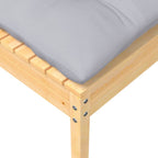9-tlg. Garten-Lounge-Set mit Grauen Kissen Kiefer Massivholz