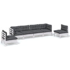 6-tlg. Garten-Lounge-Set mit Kissen Kiefer Massivholz
