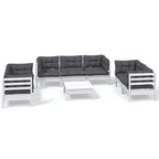 8-tlg. Garten-Lounge-Set mit Kissen Kiefer Massivholz