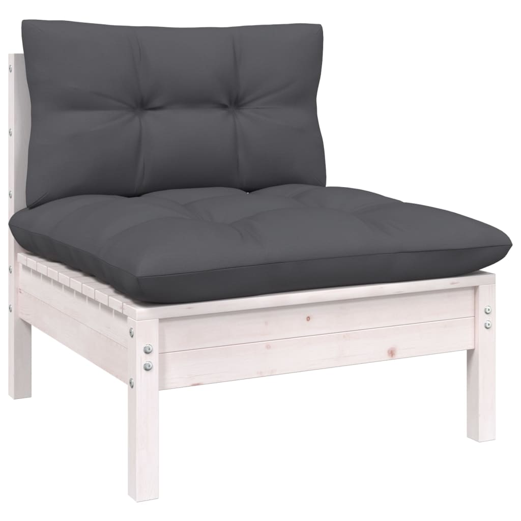 8-tlg. Garten-Lounge-Set mit Kissen Massivholz Kiefer