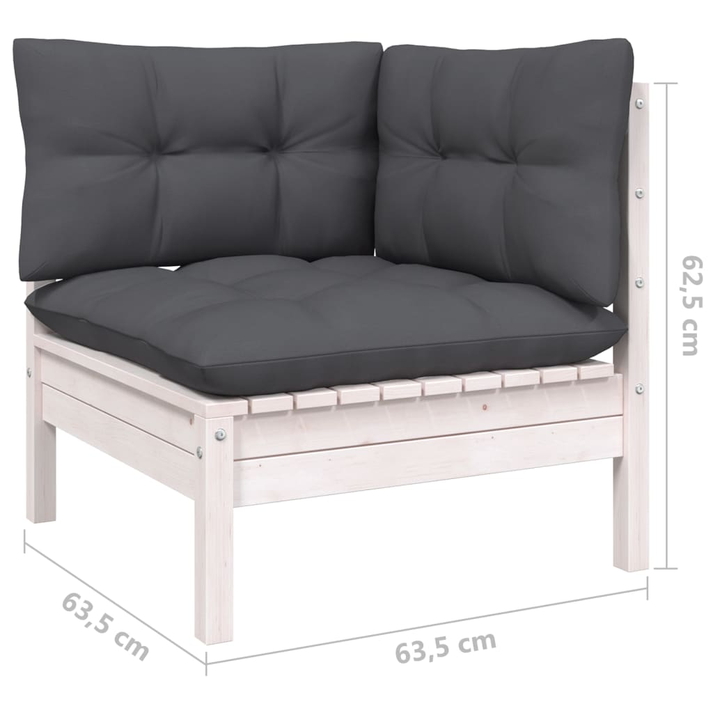 8-tlg. Garten-Lounge-Set mit Kissen Massivholz Kiefer
