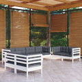 8-tlg. Garten-Lounge-Set mit Kissen Massivholz Kiefer