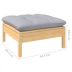 4-tlg. Garten-Lounge-Set mit Grauen Kissen Kiefernholz