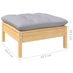 13-tlg. Garten-Lounge-Set mit Grauen Kissen Kiefer Massivholz