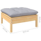 14-tlg. Garten-Lounge-Set mit Grauen Kissen Kiefer Massivholz