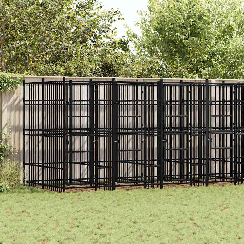 Outdoor-Hundezwinger Stahl 12,9 m²
