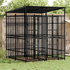 Outdoor-Hundezwinger mit Dach Stahl 3,69 m²