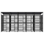 Outdoor-Hundezwinger mit Dach Stahl 9,22 m²