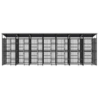 Outdoor-Hundezwinger mit Dach Stahl 12,9 m²