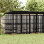 Outdoor-Hundezwinger mit Dach Stahl 12,9 m²