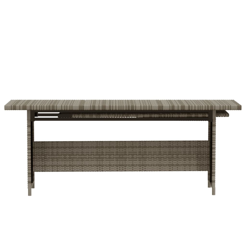 7-tlg. Garten-Lounge-Set mit Kissen Poly Rattan Grau