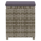 7-tlg. Garten-Lounge-Set mit Kissen Poly Rattan Grau