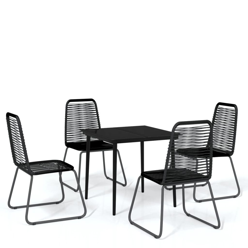 5-tlg. Garten-Essgruppe Schwarz