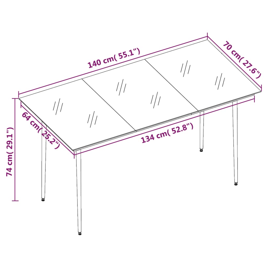 5-tlg. Garten-Essgruppe Schwarz PVC Rattan