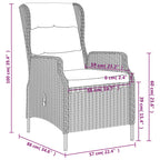 7-tlg. Garten-Essgruppe Dunkelgrau
