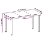 7-tlg. Garten-Essgruppe mit Auflagen Poly Rattan und Glas