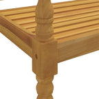 Batavia-Bank mit Grünem Kissen 150 cm Massivholz Teak