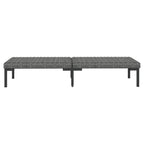7-tlg. Garten-Lounge-Set mit Kissen Poly Rattan Dunkelgrau