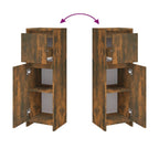Badezimmerschrank Räuchereiche 30x30x95 cm Holzwerkstoff