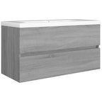 Waschbeckenunterschrank Grau Sonoma 90x38,5x45 cm Holzwerkstoff