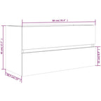 Waschbeckenunterschrank Grau Sonoma 90x38,5x45 cm Holzwerkstoff