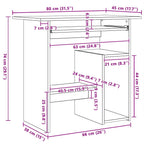 Schreibtisch Räuchereiche 80x45x74 cm Holzwerkstoff